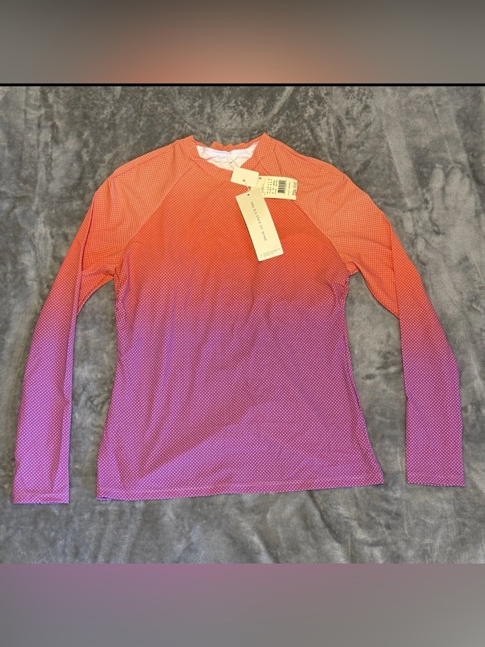 Gottex Free Sport Nixie Long Sleeve Rash Guard Swim Top Ombré Women’s Medium NWT